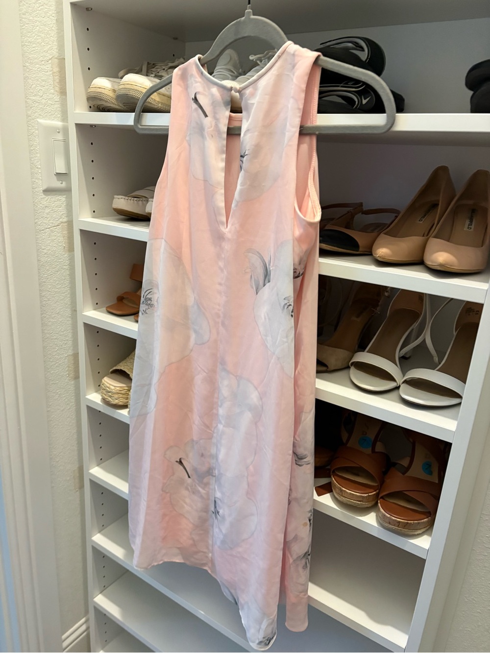 Calvin Klein Light Pink Floral Midi Dress - Picture 2 of 2